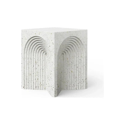 Orion Concrete Made Outdoor Stool-Garden Stools-Urbia-Ivory Terrazzo-LOOMLAN