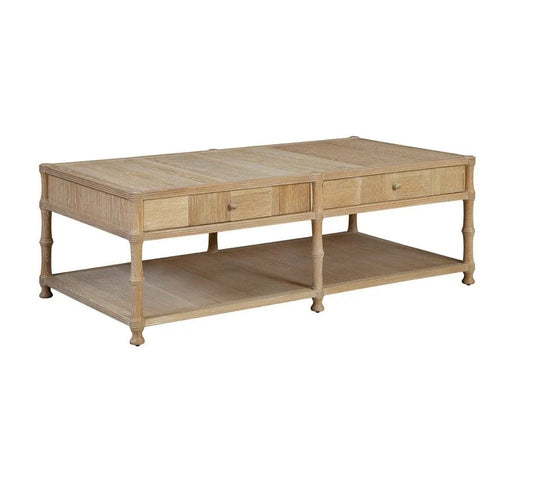 Orleans Two Drawer Wood Coffee Table - LOOMLAN - Furniture Classics - Coffee Tables