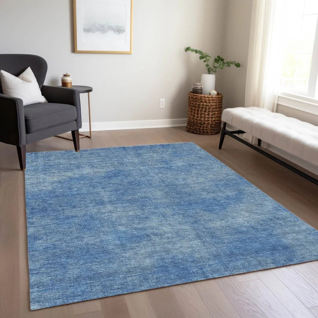 Orlena Blue Washable Indoor-Outdoor Rug-Outdoor Rugs-LOOMLAN Rugs-LOOMLAN