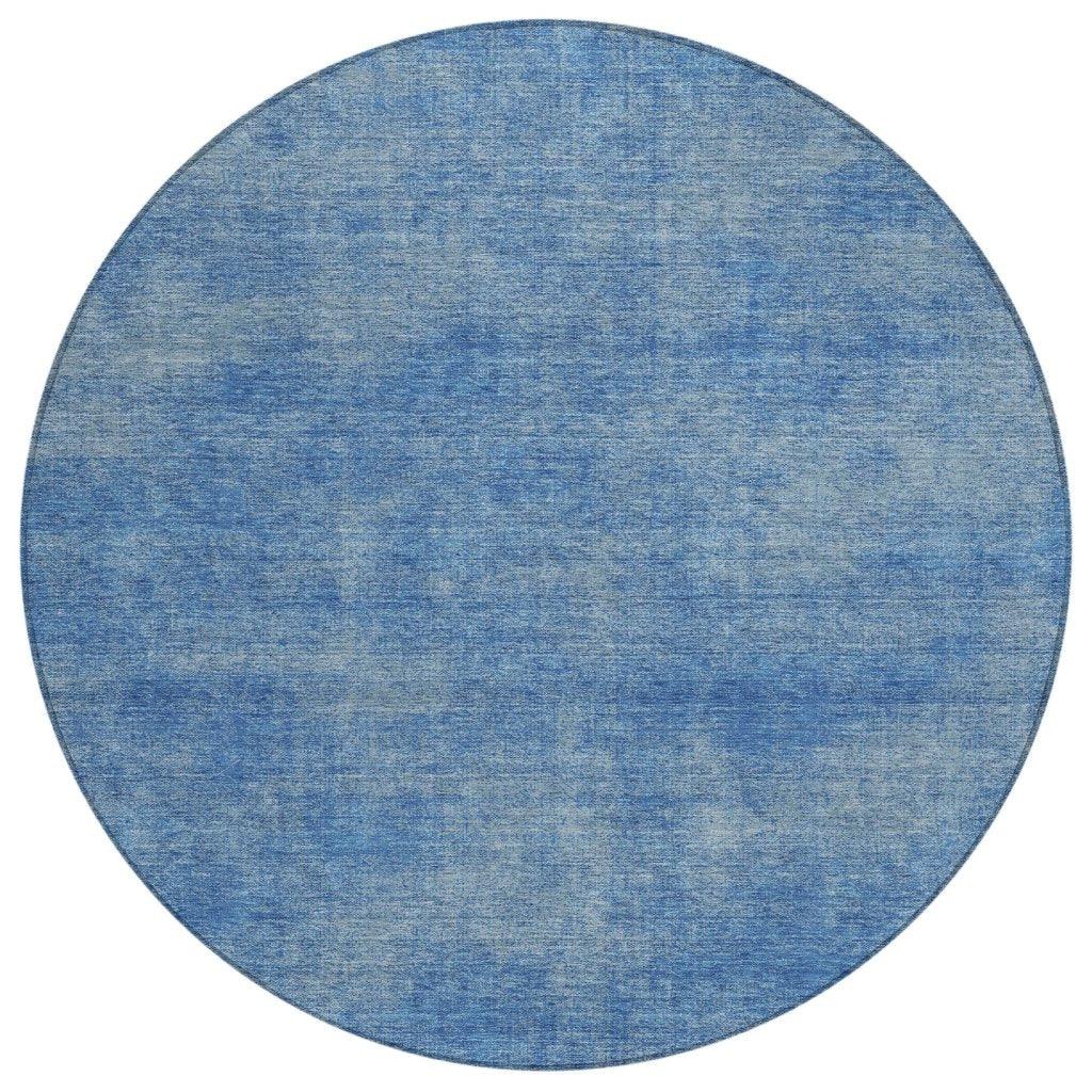 Orlena Blue Washable Indoor-Outdoor Rug-Outdoor Rugs-LOOMLAN Rugs-8' x 8'-LOOMLAN