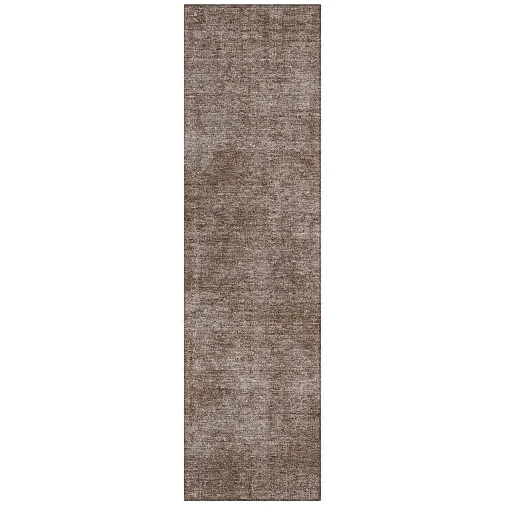 Orlena Brown Washable Indoor-Outdoor Rug-Outdoor Rugs-LOOMLAN Rugs-2'3" x 7'6"-LOOMLAN