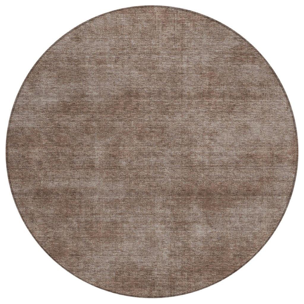 Orlena Brown Washable Indoor-Outdoor Rug-Outdoor Rugs-LOOMLAN Rugs-8' x 8'-LOOMLAN