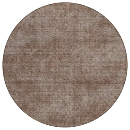 Orlena Brown Washable Indoor-Outdoor Rug-Outdoor Rugs-LOOMLAN Rugs-8' x 8'-LOOMLAN
