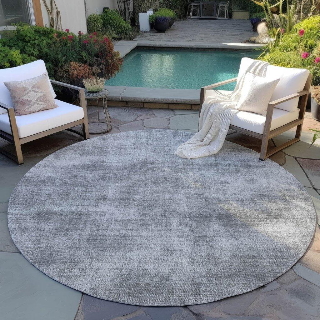 Orlena Gray Washable Indoor-Outdoor Rug-Outdoor Rugs-LOOMLAN Rugs-LOOMLAN