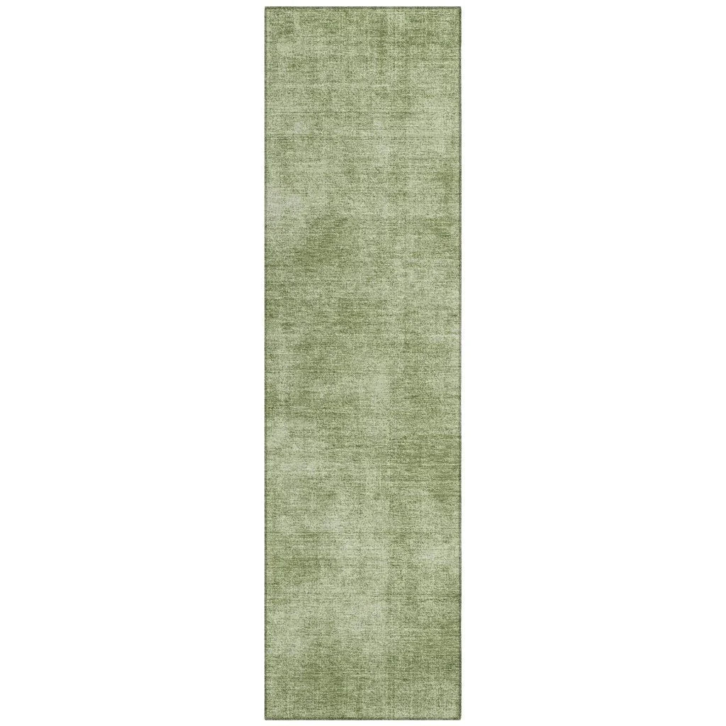 Orlena Green Washable Indoor-Outdoor Rug-Outdoor Rugs-LOOMLAN Rugs-2'3" x 7'6"-LOOMLAN