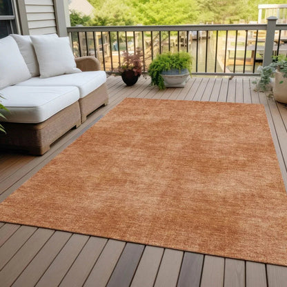 Orlena Orange Washable Indoor-Outdoor Rug-Outdoor Rugs-LOOMLAN Rugs-LOOMLAN