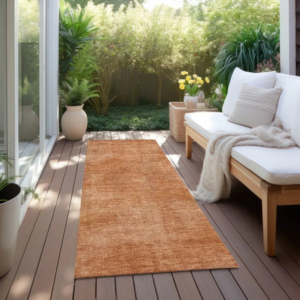 Orlena Orange Washable Indoor-Outdoor Rug-Outdoor Rugs-LOOMLAN Rugs-LOOMLAN