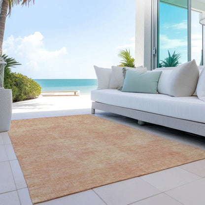 Orlena Peach Washable Indoor-Outdoor Rug-Outdoor Rugs-LOOMLAN Rugs-LOOMLAN
