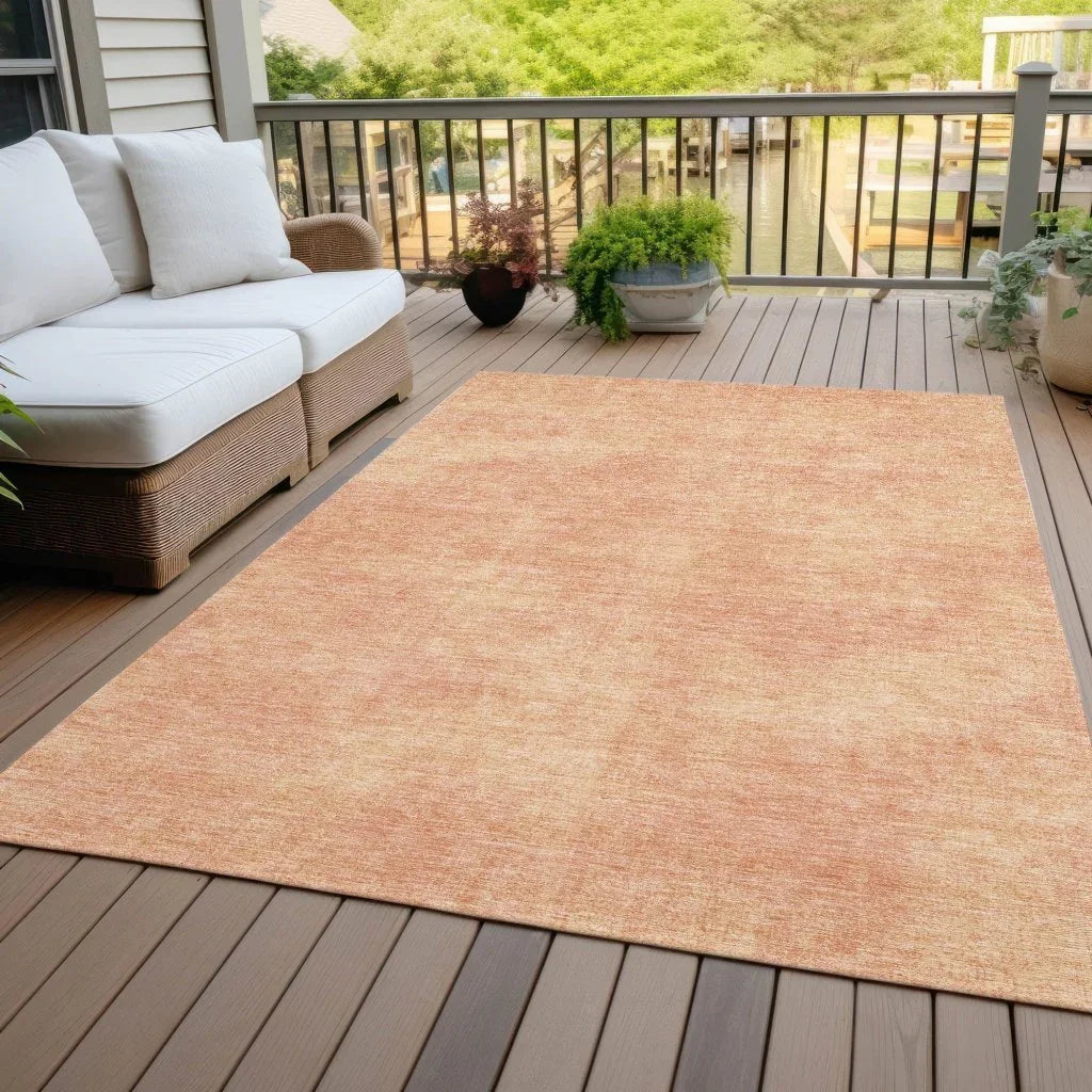 Orlena Peach Washable Indoor-Outdoor Rug-Outdoor Rugs-LOOMLAN Rugs-LOOMLAN