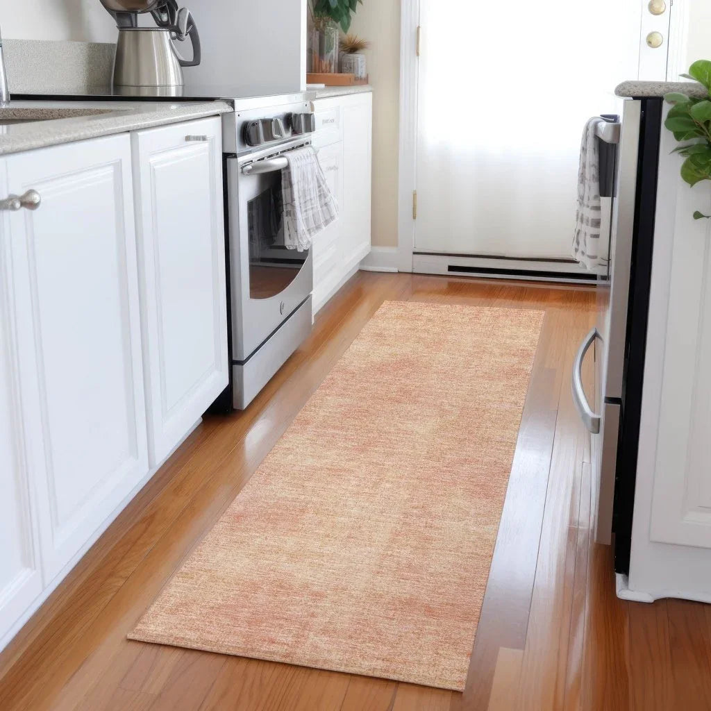 Orlena Peach Washable Indoor-Outdoor Rug-Outdoor Rugs-LOOMLAN Rugs-LOOMLAN