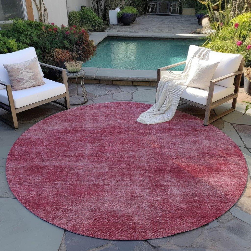 Orlena Red Washable Indoor-Outdoor Rug-Outdoor Rugs-LOOMLAN Rugs-LOOMLAN