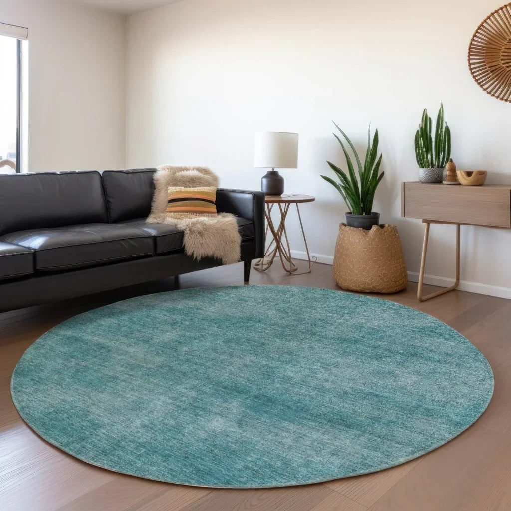 Orlena Teal Washable Indoor-Outdoor Rug-Outdoor Rugs-LOOMLAN Rugs-LOOMLAN