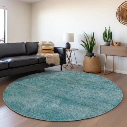 Orlena Teal Washable Indoor-Outdoor Rug-Outdoor Rugs-LOOMLAN Rugs-LOOMLAN