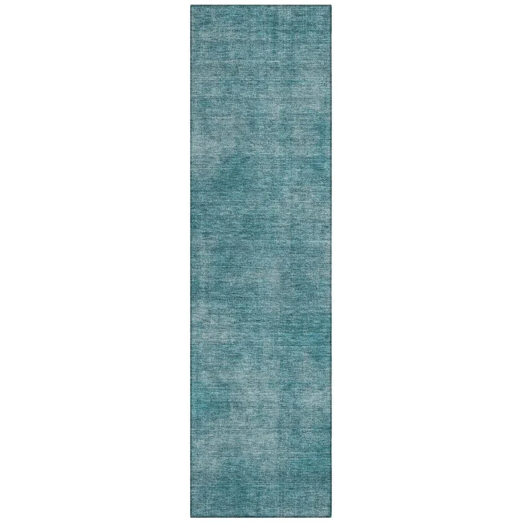 Orlena Teal Washable Indoor-Outdoor Rug-Outdoor Rugs-LOOMLAN Rugs-2'3" x 7'6"-LOOMLAN