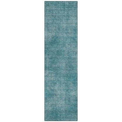 Orlena Teal Washable Indoor-Outdoor Rug-Outdoor Rugs-LOOMLAN Rugs-2'3" x 7'6"-LOOMLAN