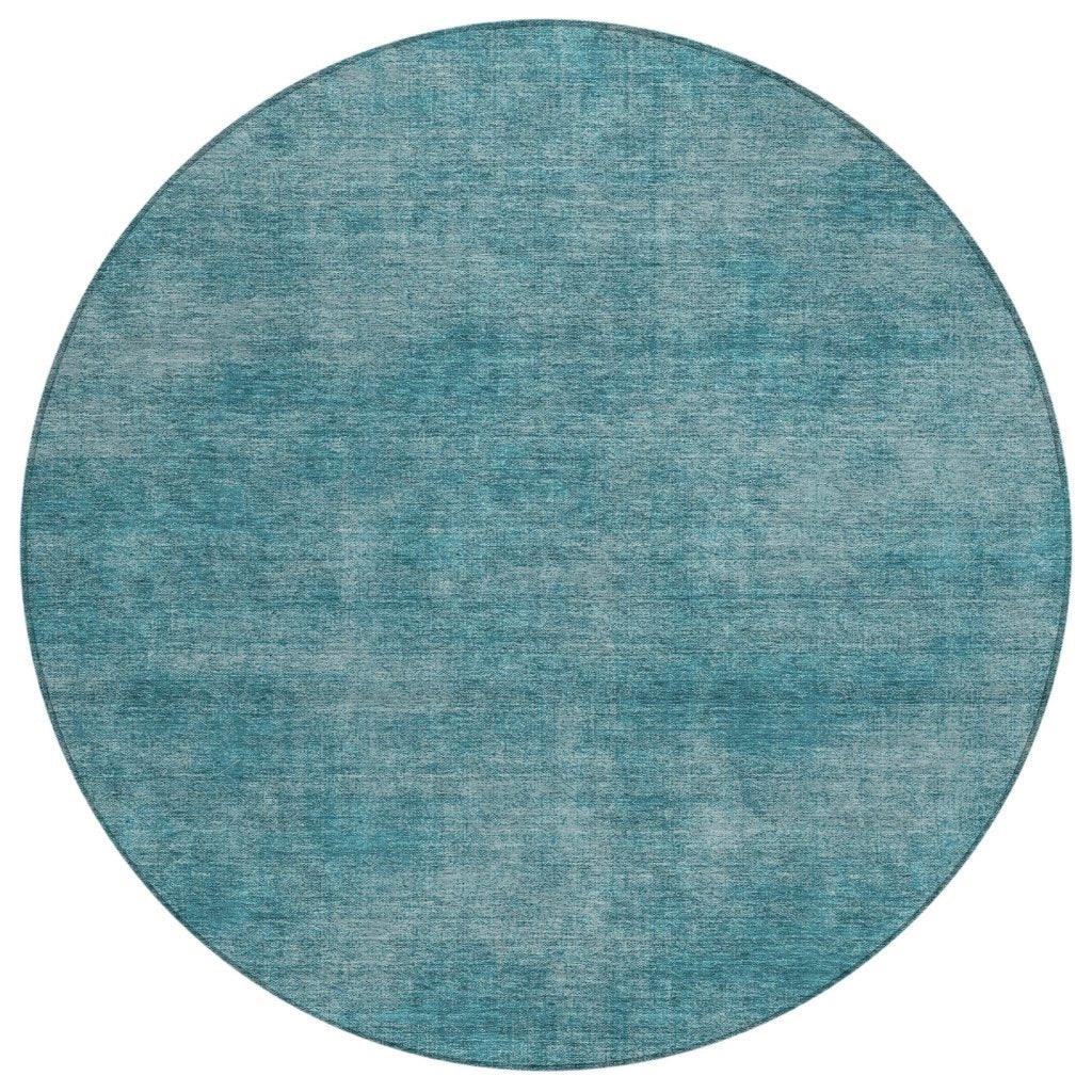 Orlena Teal Washable Indoor-Outdoor Rug-Outdoor Rugs-LOOMLAN Rugs-8' x 8'-LOOMLAN