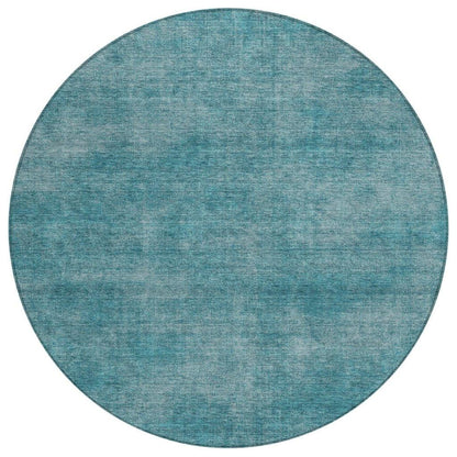 Orlena Teal Washable Indoor-Outdoor Rug-Outdoor Rugs-LOOMLAN Rugs-8' x 8'-LOOMLAN