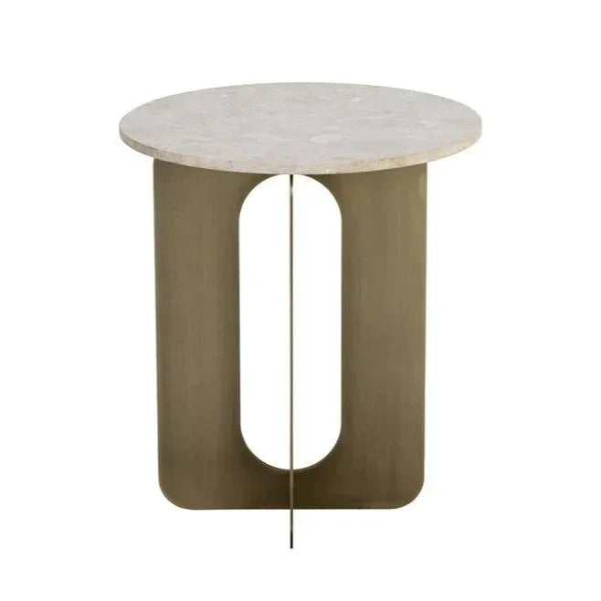 Orlo White Marble Topped Round End Table - LOOMLAN - SUNPAN - Side Tables
