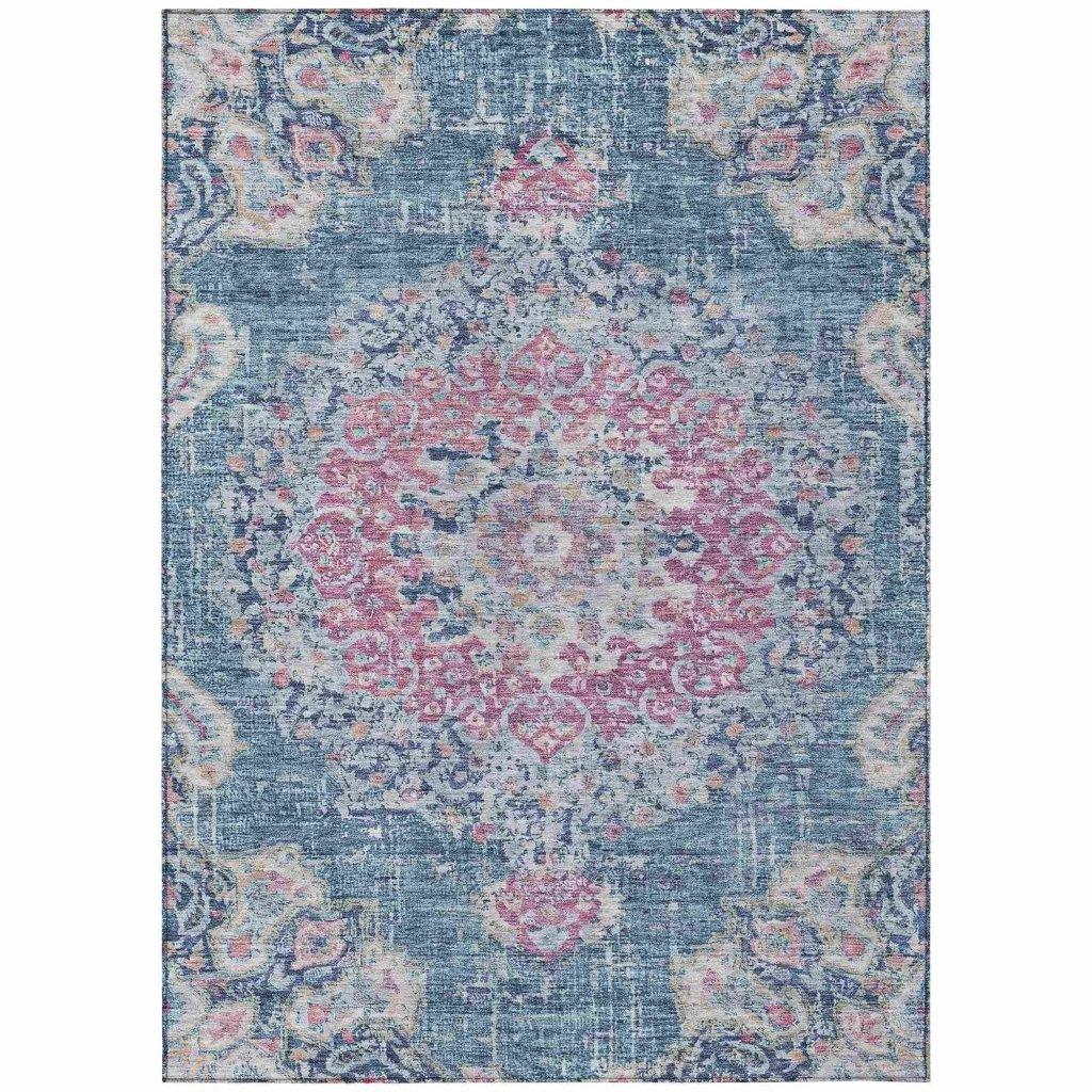 Ornella Blue Washable Indoor - Outdoor Rug - LOOMLAN - LOOMLAN Rugs - Outdoor Rugs