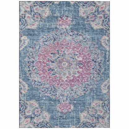 Ornella Blue Washable Indoor - Outdoor Rug - LOOMLAN - LOOMLAN Rugs - Outdoor Rugs