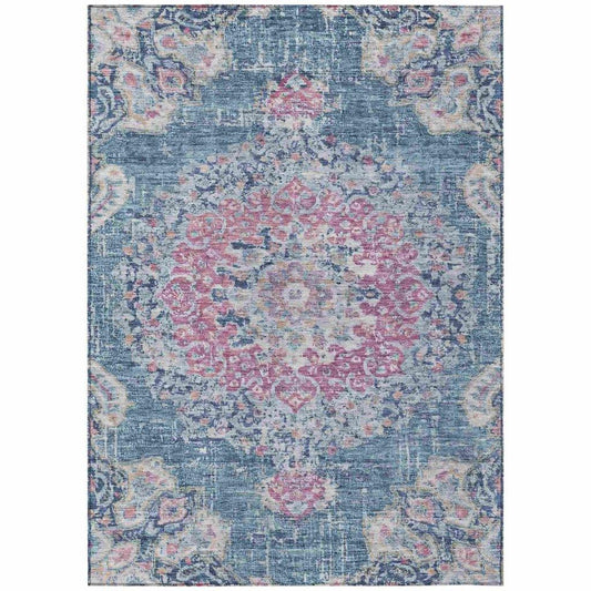 Ornella Blue Washable Indoor - Outdoor Rug - LOOMLAN - LOOMLAN Rugs - Outdoor Rugs