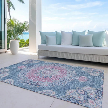 Ornella Blue Washable Indoor - Outdoor Rug - LOOMLAN - LOOMLAN Rugs - Outdoor Rugs