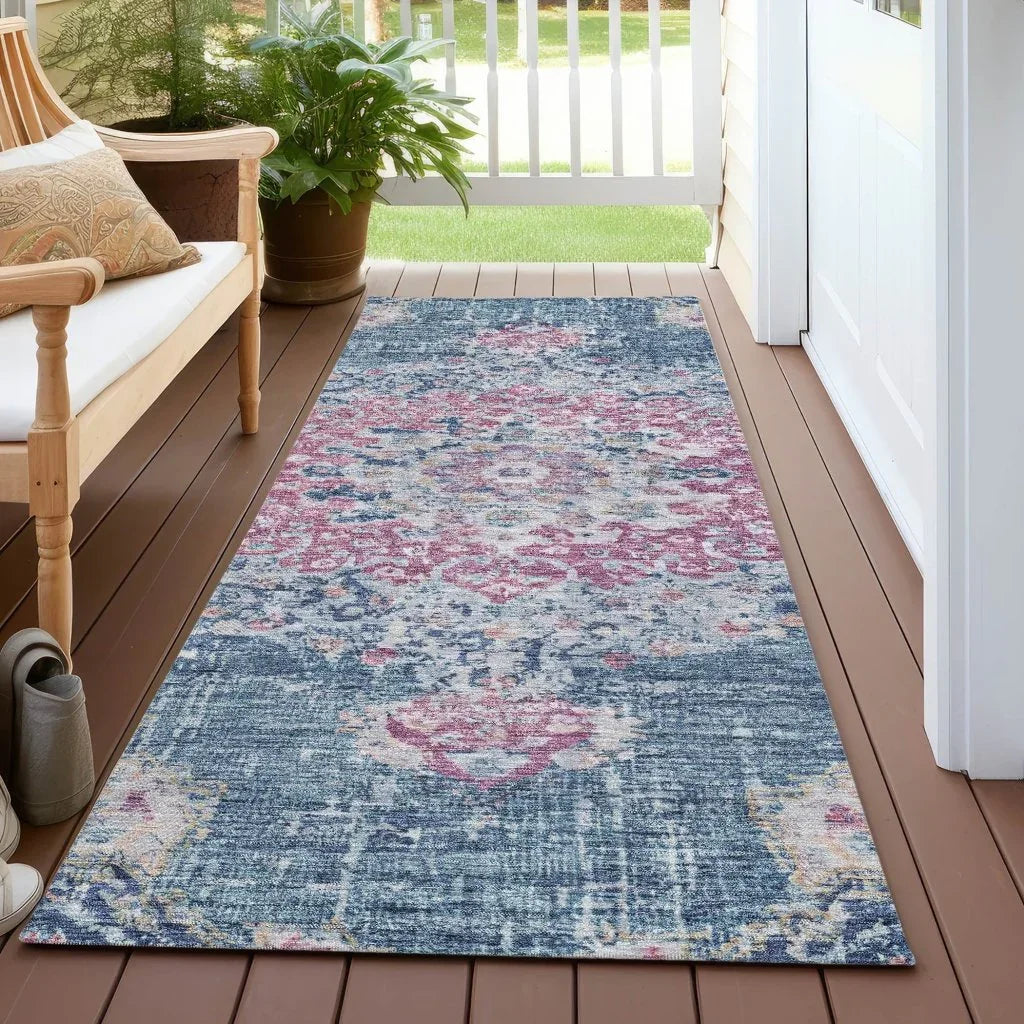 Ornella Blue Washable Indoor - Outdoor Rug - LOOMLAN - LOOMLAN Rugs - Outdoor Rugs