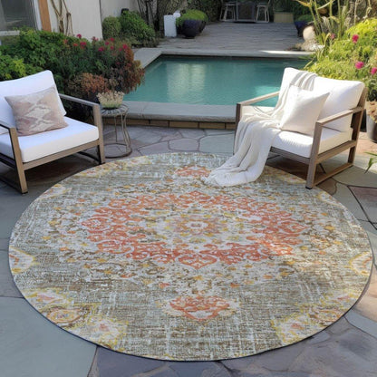 Ornella Brown Washable Indoor - Outdoor Rug - LOOMLAN - LOOMLAN Rugs - Outdoor Rugs