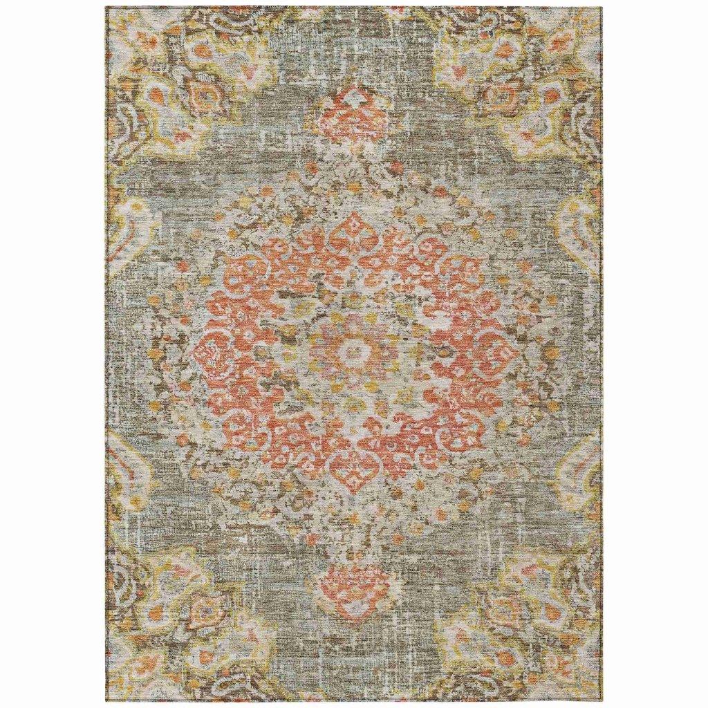 Ornella Brown Washable Indoor - Outdoor Rug - LOOMLAN - LOOMLAN Rugs - Outdoor Rugs