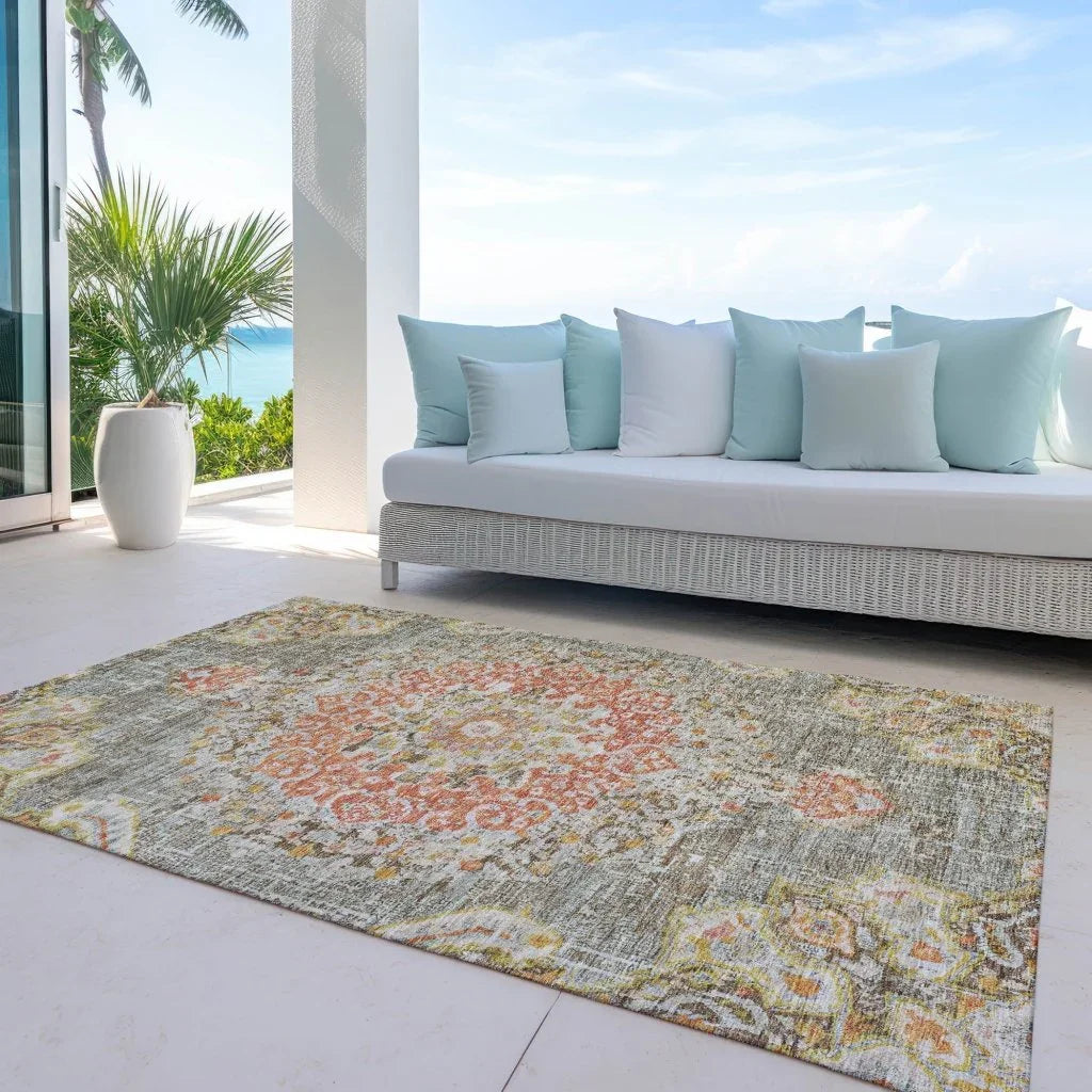 Ornella Brown Washable Indoor - Outdoor Rug - LOOMLAN - LOOMLAN Rugs - Outdoor Rugs
