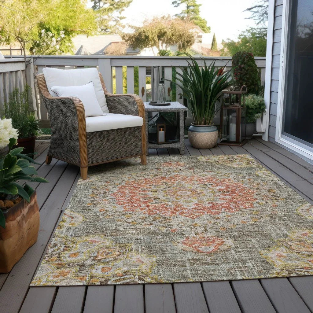 Ornella Brown Washable Indoor - Outdoor Rug - LOOMLAN - LOOMLAN Rugs - Outdoor Rugs