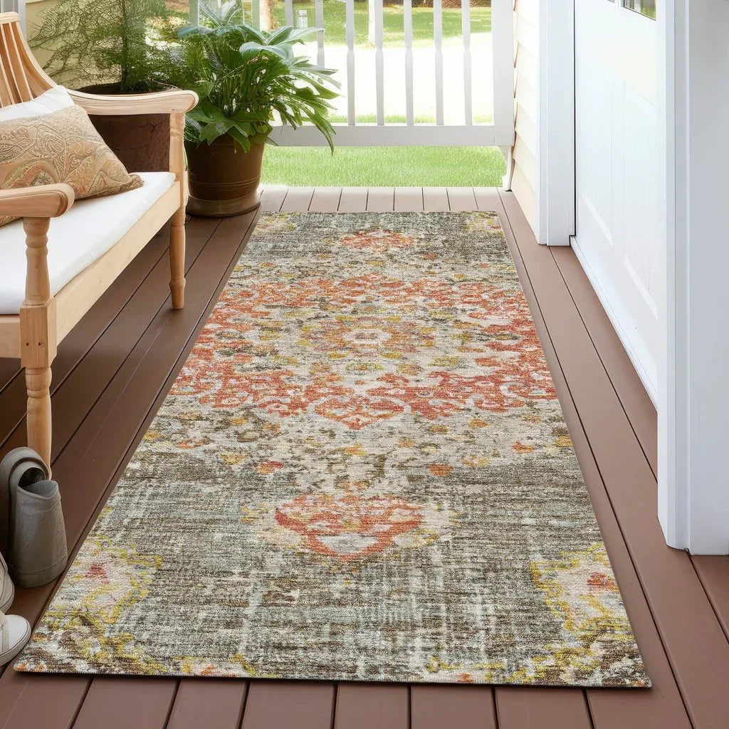 Ornella Brown Washable Indoor - Outdoor Rug - LOOMLAN - LOOMLAN Rugs - Outdoor Rugs