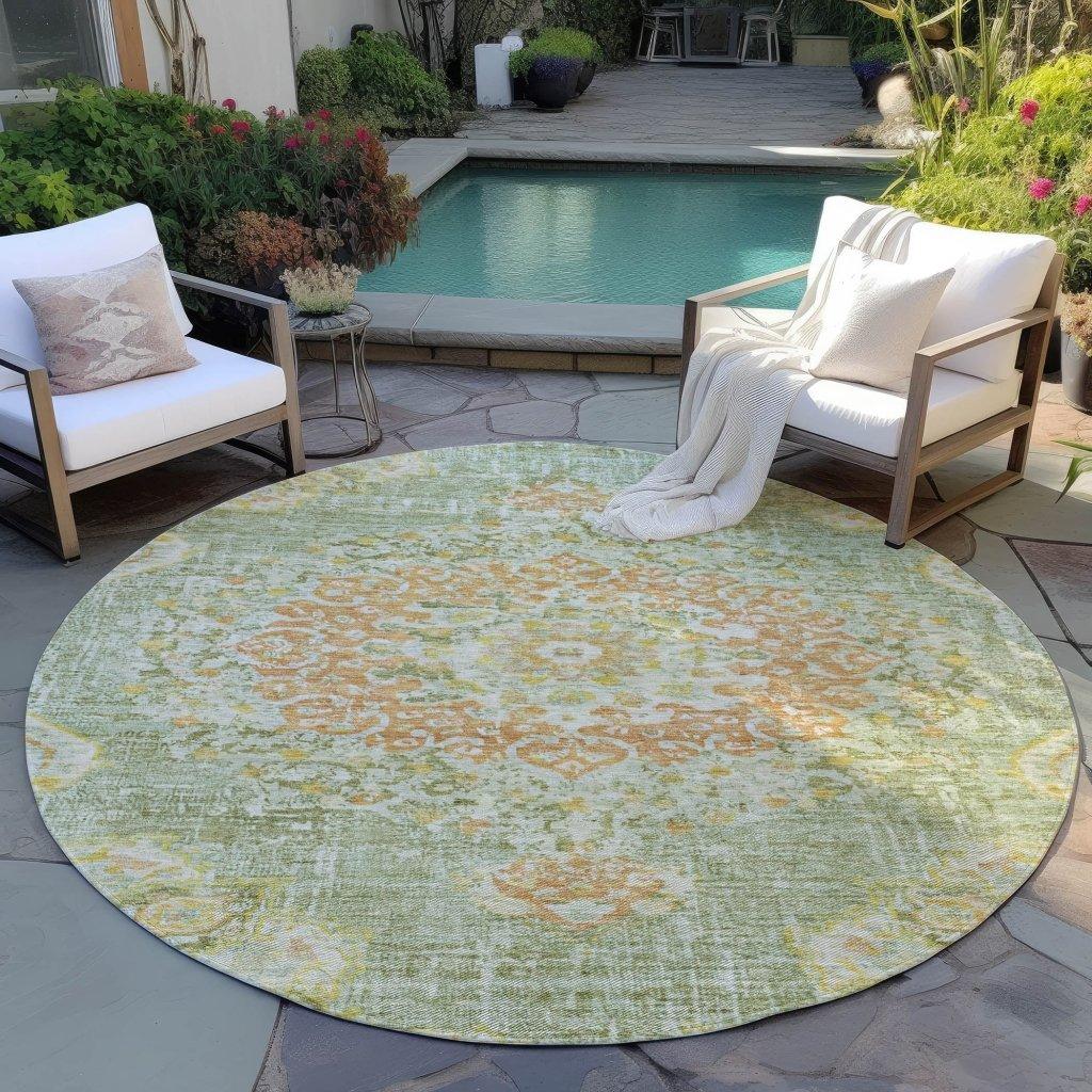 Ornella Green Washable Indoor - Outdoor Rug - LOOMLAN - LOOMLAN Rugs - Outdoor Rugs