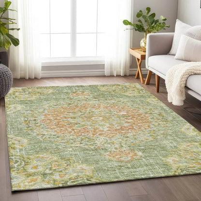 Ornella Green Washable Indoor - Outdoor Rug - LOOMLAN - LOOMLAN Rugs - Outdoor Rugs