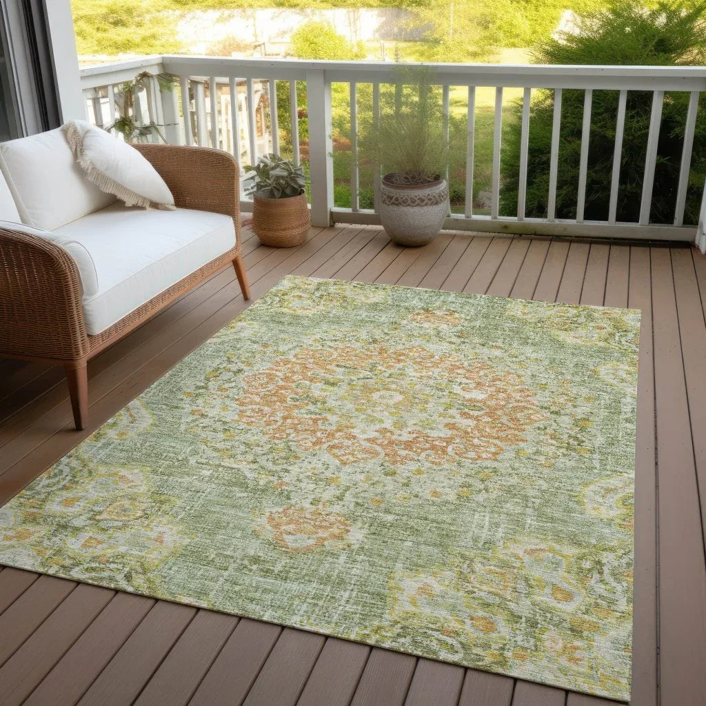 Ornella Green Washable Indoor - Outdoor Rug - LOOMLAN - LOOMLAN Rugs - Outdoor Rugs