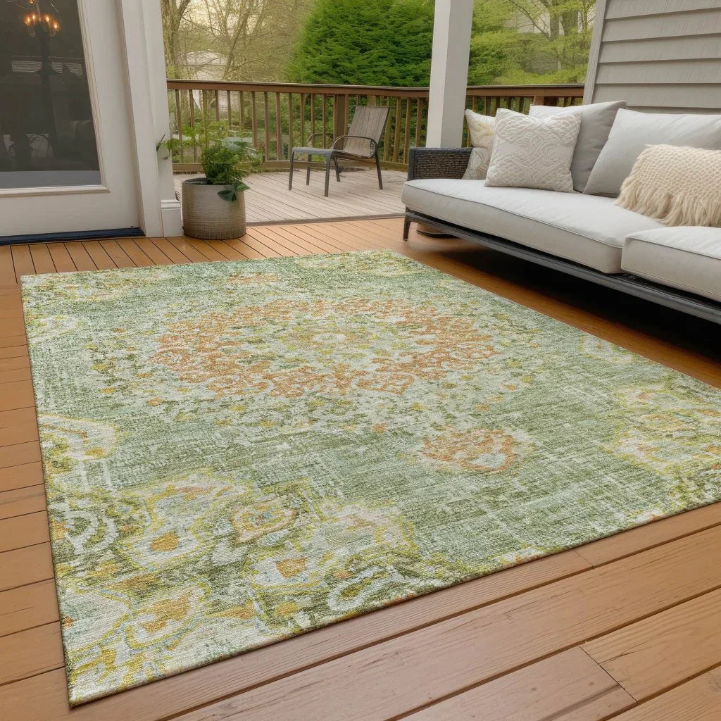 Ornella Green Washable Indoor - Outdoor Rug - LOOMLAN - LOOMLAN Rugs - Outdoor Rugs