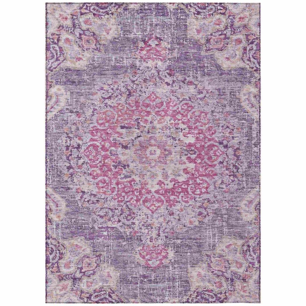 Ornella Purple Washable Indoor - Outdoor Rug - LOOMLAN - LOOMLAN Rugs - Outdoor Rugs