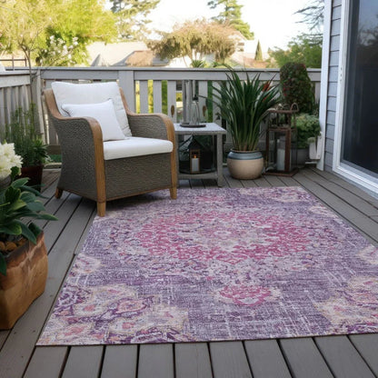Ornella Purple Washable Indoor - Outdoor Rug - LOOMLAN - LOOMLAN Rugs - Outdoor Rugs