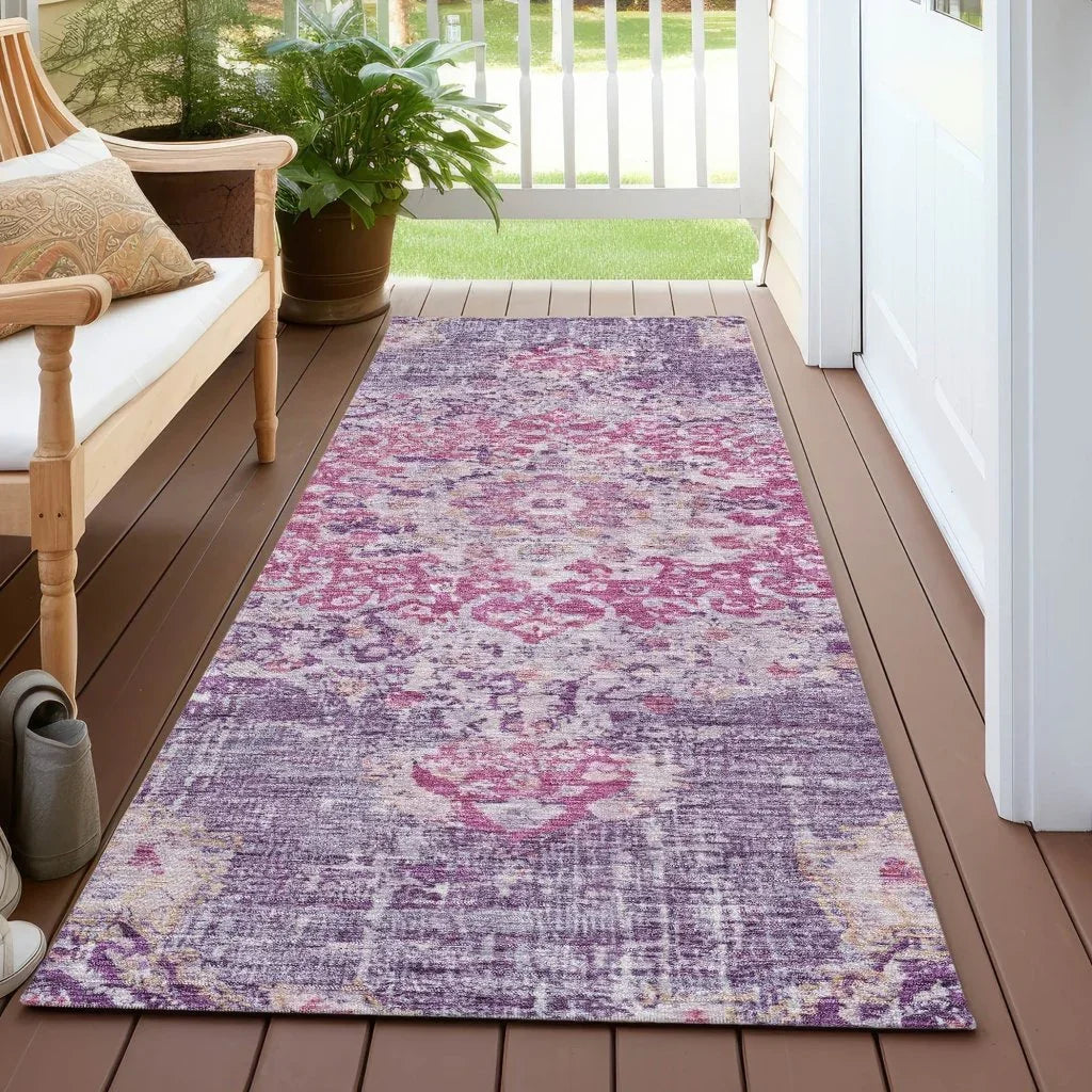 Ornella Purple Washable Indoor - Outdoor Rug - LOOMLAN - LOOMLAN Rugs - Outdoor Rugs