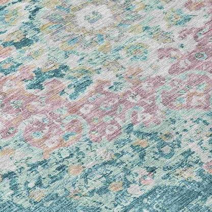 Ornella Teal Washable Indoor - Outdoor Rug - LOOMLAN - LOOMLAN Rugs - Outdoor Rugs