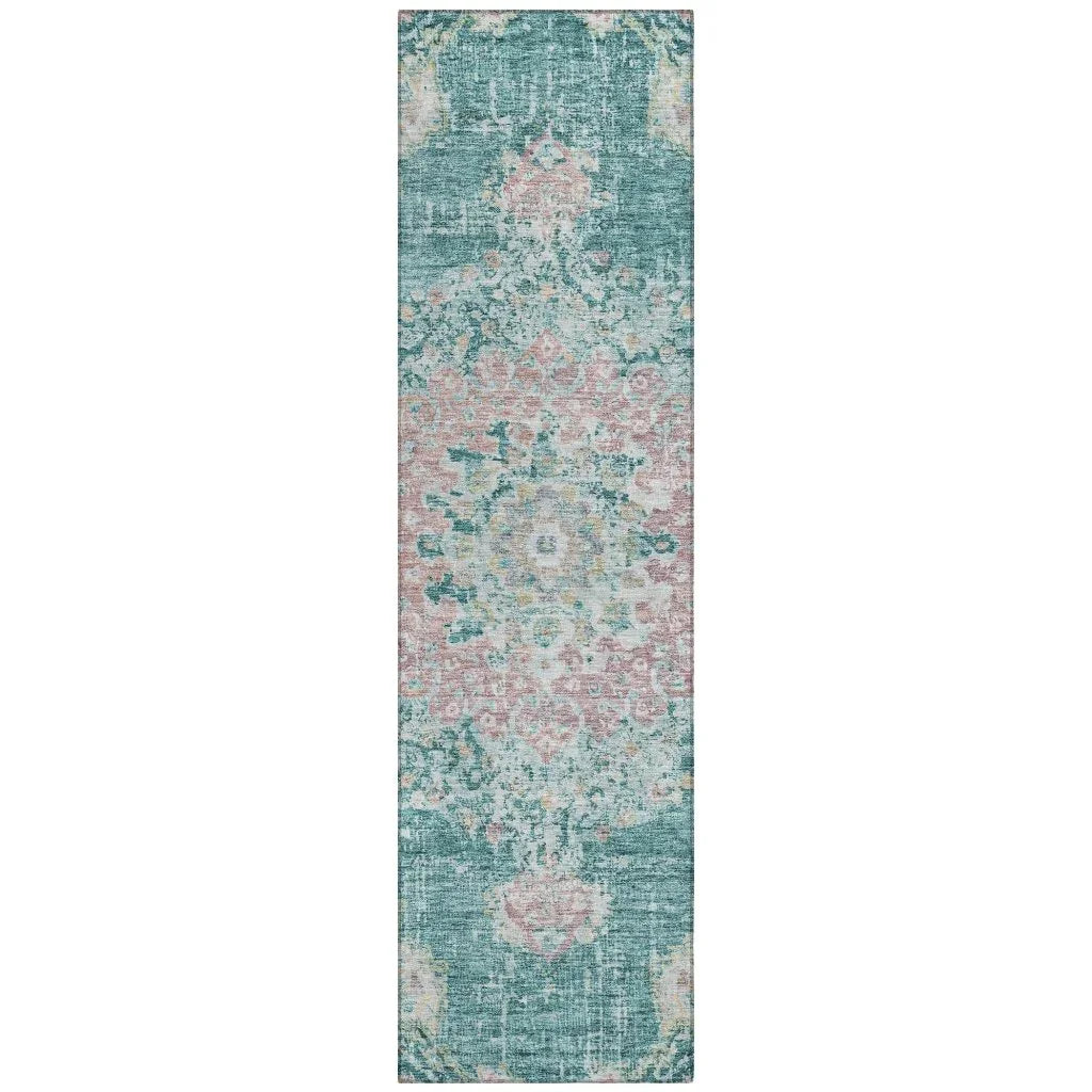 Ornella Teal Washable Indoor - Outdoor Rug - LOOMLAN - LOOMLAN Rugs - Outdoor Rugs