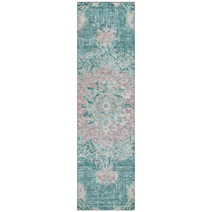Ornella Teal Washable Indoor - Outdoor Rug - LOOMLAN - LOOMLAN Rugs - Outdoor Rugs