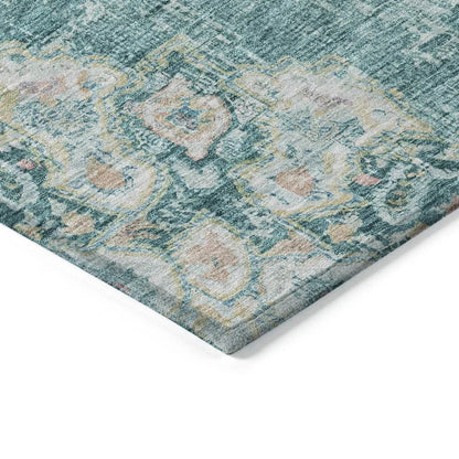 Ornella Teal Washable Indoor - Outdoor Rug - LOOMLAN - LOOMLAN Rugs - Outdoor Rugs