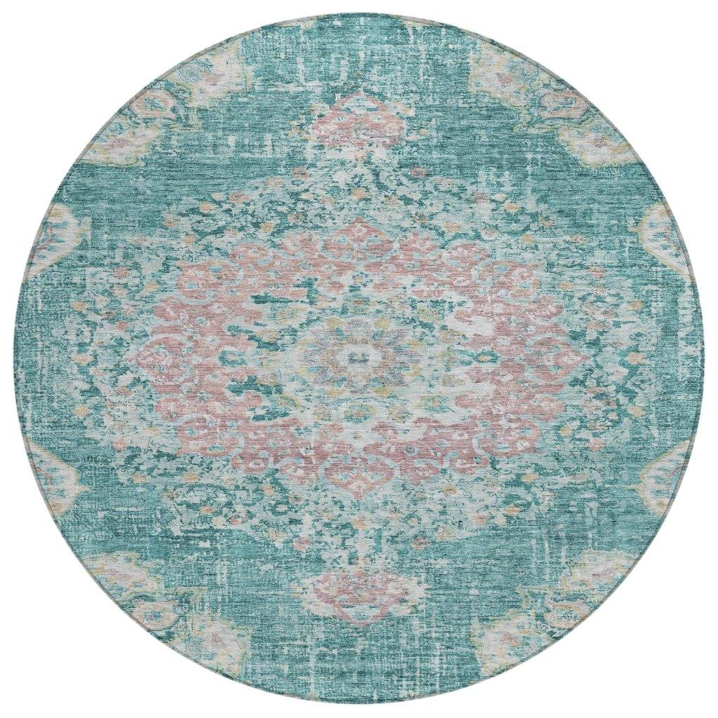 Ornella Teal Washable Indoor - Outdoor Rug - LOOMLAN - LOOMLAN Rugs - Outdoor Rugs