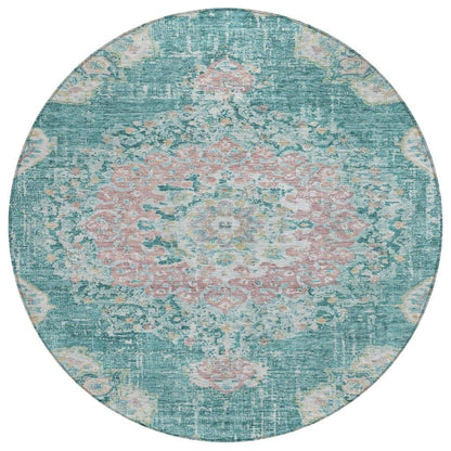Ornella Teal Washable Indoor - Outdoor Rug - LOOMLAN - LOOMLAN Rugs - Outdoor Rugs