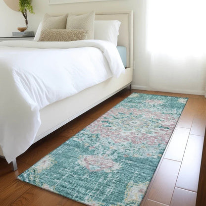 Ornella Teal Washable Indoor - Outdoor Rug - LOOMLAN - LOOMLAN Rugs - Outdoor Rugs