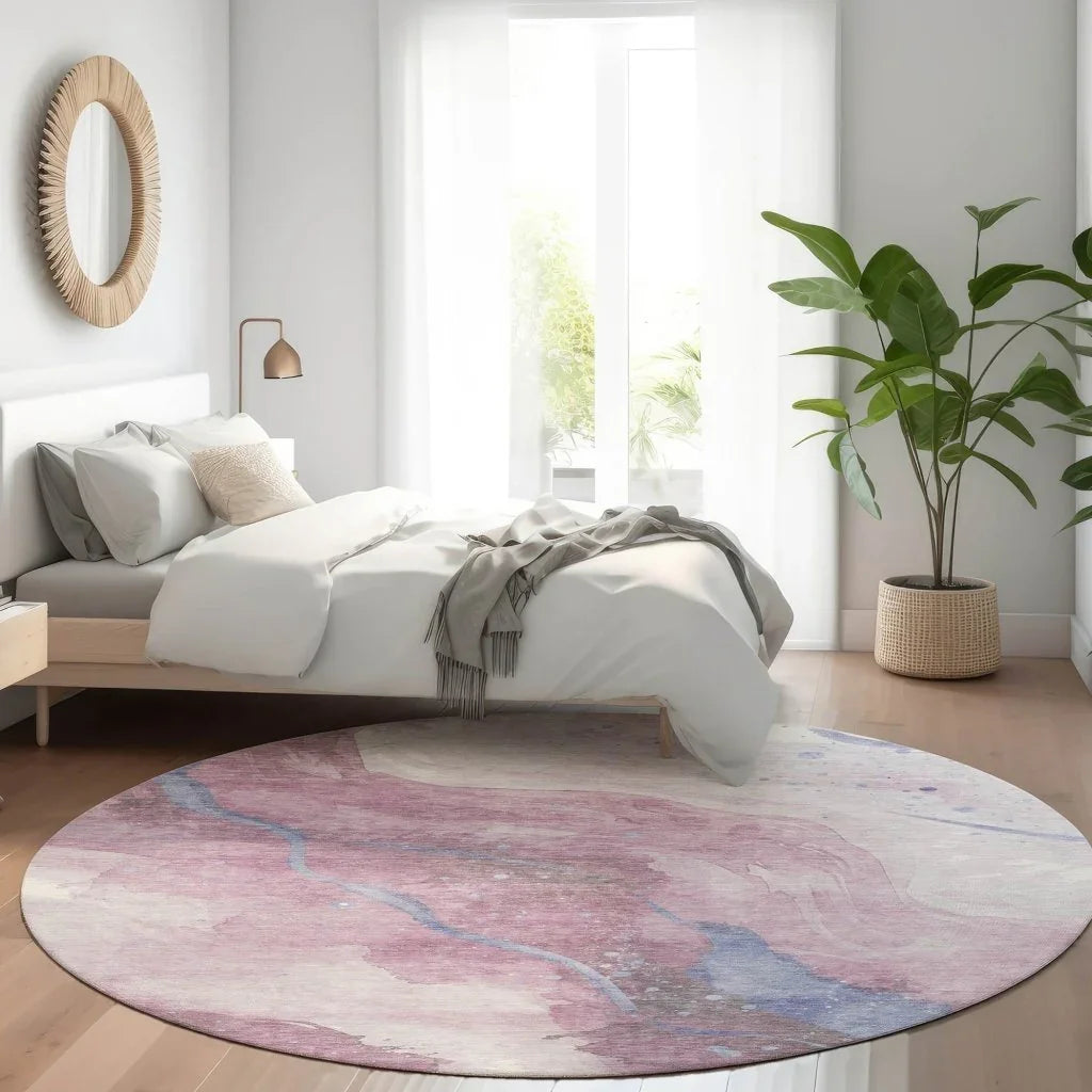 Ornitha Pink Washable Indoor - Outdoor Rug - LOOMLAN - LOOMLAN Rugs - Outdoor Rugs