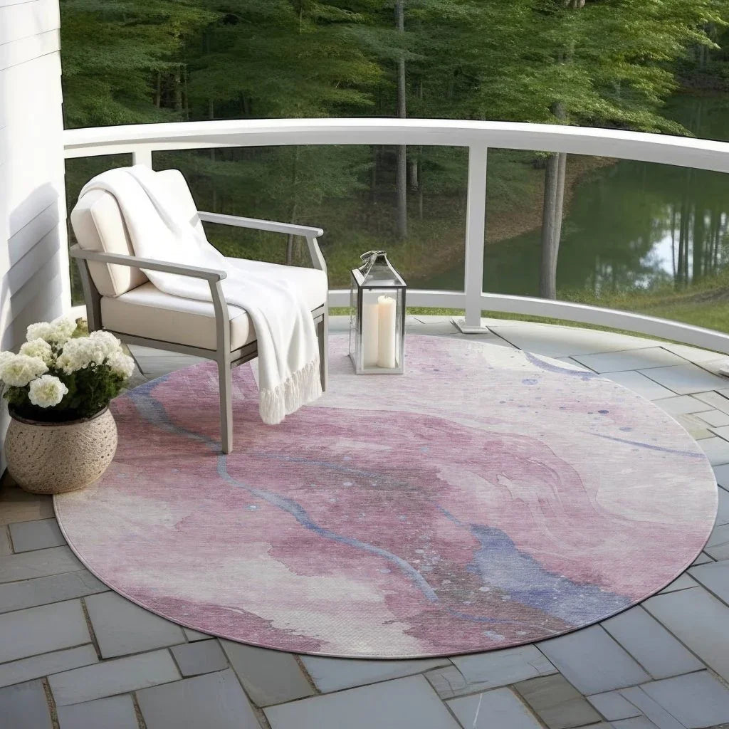 Ornitha Pink Washable Indoor - Outdoor Rug - LOOMLAN - LOOMLAN Rugs - Outdoor Rugs