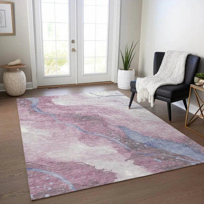 Ornitha Pink Washable Indoor - Outdoor Rug - LOOMLAN - LOOMLAN Rugs - Outdoor Rugs
