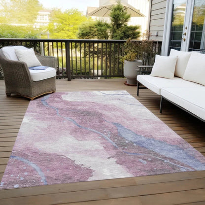 Ornitha Pink Washable Indoor - Outdoor Rug - LOOMLAN - LOOMLAN Rugs - Outdoor Rugs